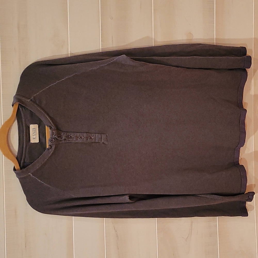 M. Singer Charcoal Henley long sleeve XL